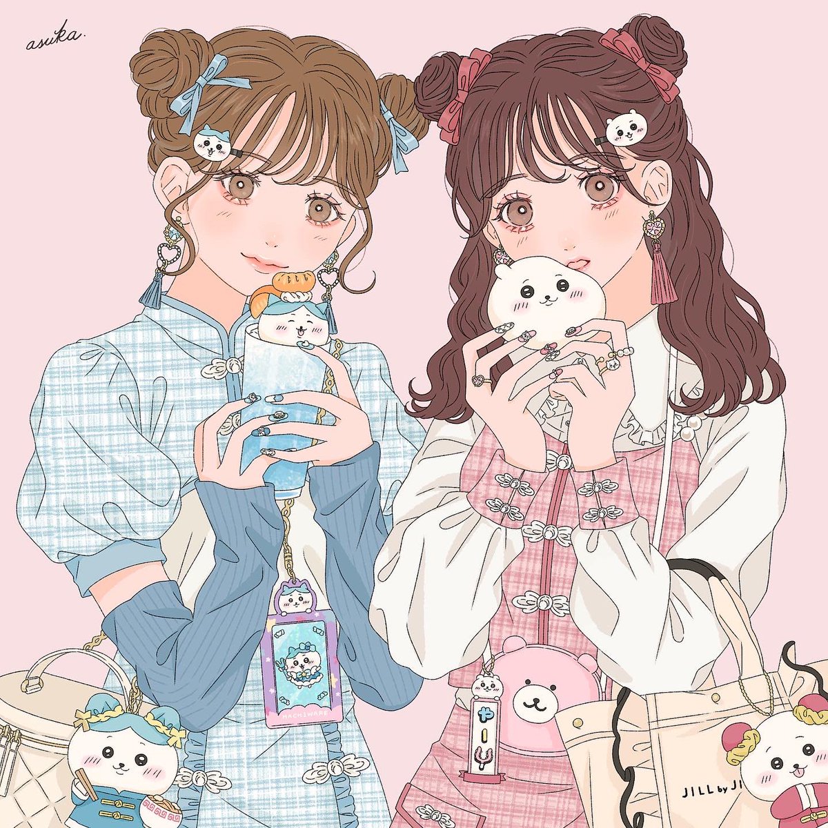 昨日描いたやつ₍ᐢˊo̴̶̷̤ ̫₎🎀💎 ちなみに私はモモンガ推しです🙋🏻‍♀️笑