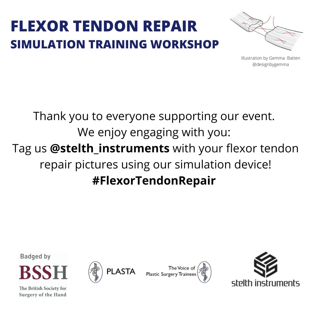Our interactive flexor tendon workshop is starting in a few hours!