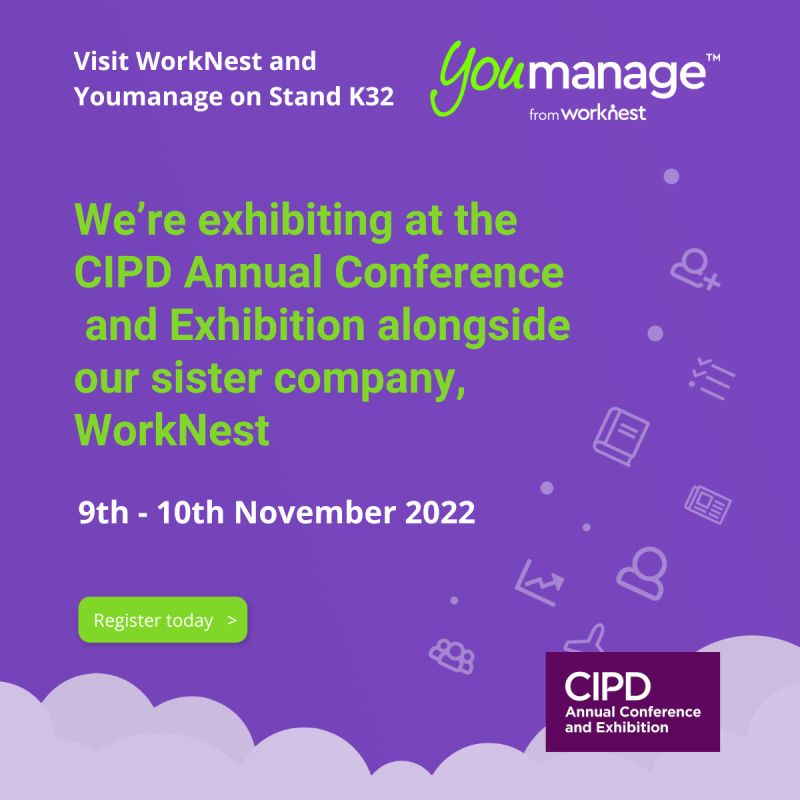 Youmanage's tweet photo. We’re excited to be exhibiting at this year’s CIPD Annual Conference and Exhibition with our colleagues from WorkNest, DeltaNet International and esphr.

Book a live demo or a meeting with the team at the event here:
https://t.co/ou25TNLuJO
#cipd #hr #HRTech #hrms https://t.co/VmDdXm84Ff