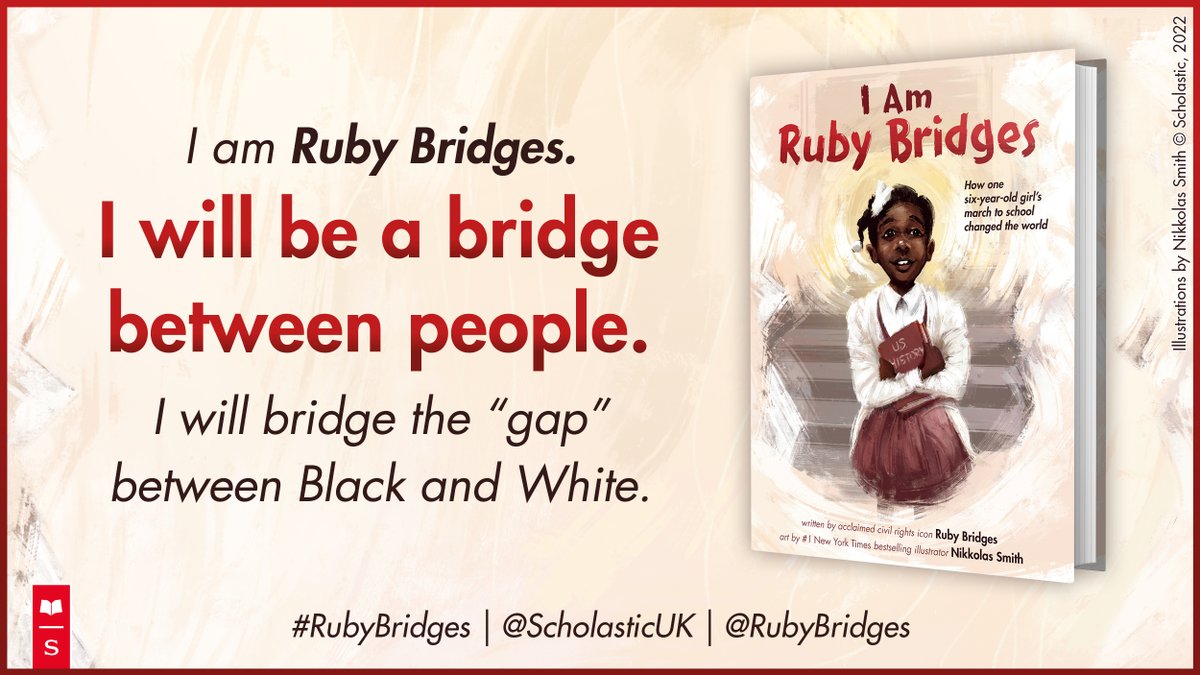 scholasticuk's tweet image. I Am Ruby Bridges introduces the landmark story of Civil Rights in the USA to young readers, brought to life by Nikkolas Smith through stunning and beautiful illustrations.

This inspiring story of innocence and courage is out now! #IAmRubyBridges @RubyBridges