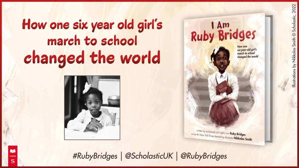 scholasticuk's tweet image. When Ruby Bridges was aged just six, she became the first African American student to integrate an elementary school in the South of the USA.

Read all about her inspiring story in I Am Ruby Bridges, out next week! #IAmRubyBridges @RubyBridges