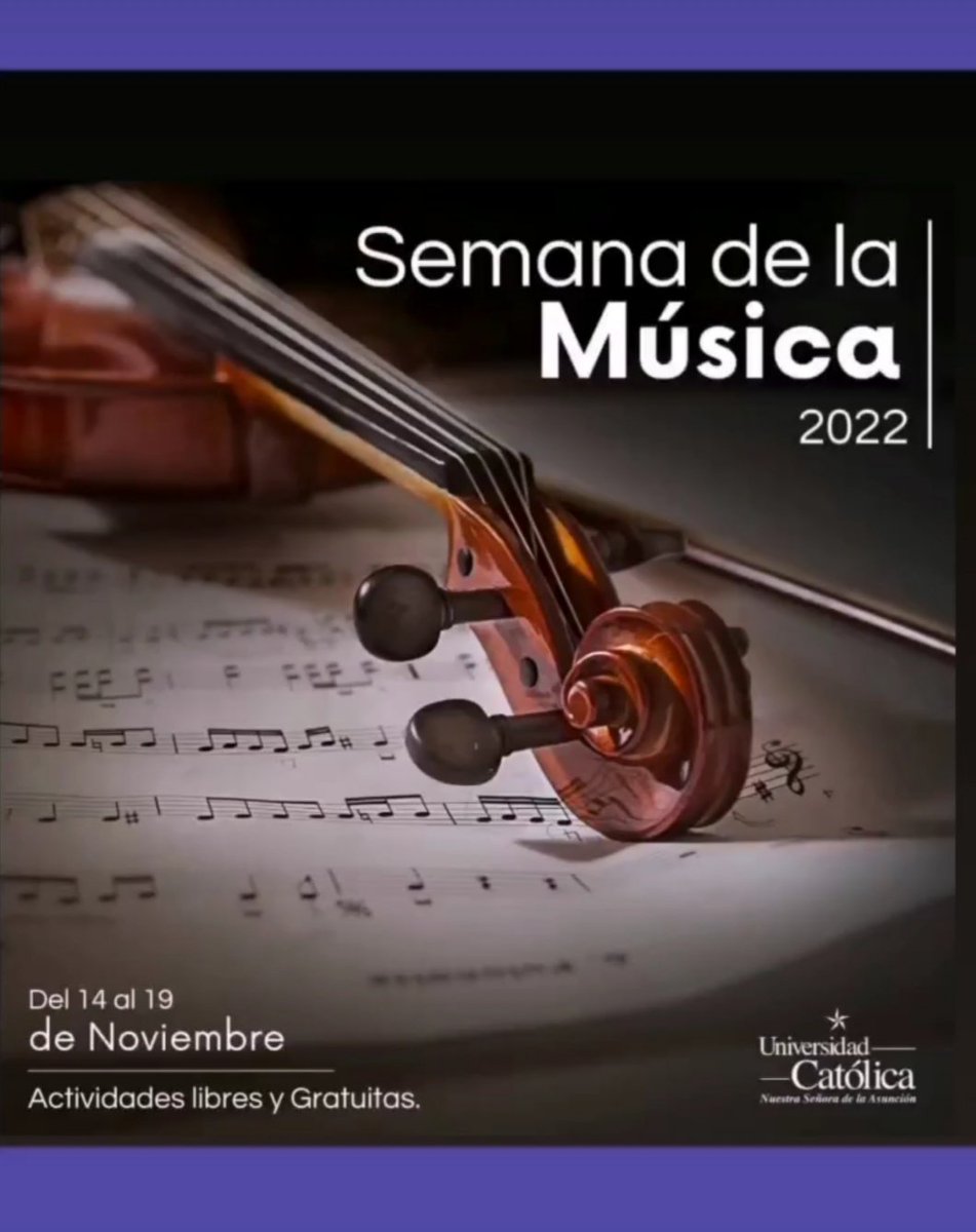 unicatolicapy's tweet photo. 📌#UCinvita #UCinforma 
Semana de la música del 14 al 19 de noviembre. 🎻🎼 https://t.co/6Jr0FOVZdY