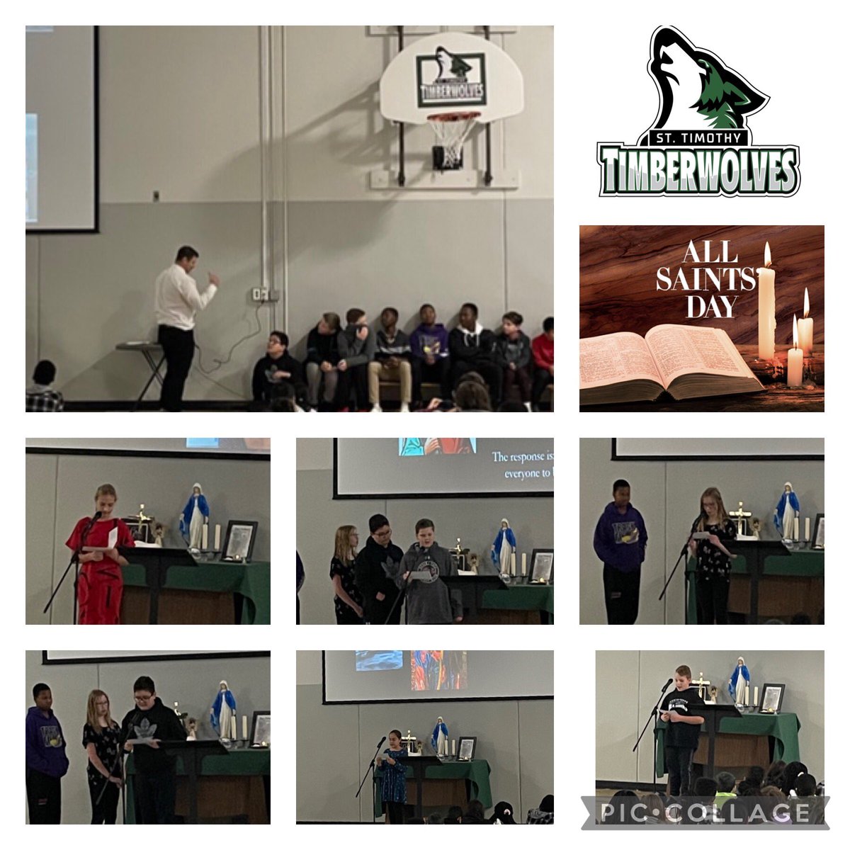 StTimothyRegina's tweet photo. Our Howl family celebrated 🙏All Saints Day yesterday. Even though it was the day after Halloween, our students demonstrated incredible self-control & reverence during the liturgy led by the Gr 6 class!! 🙌Well done! #HOWLproud https://t.co/5Kcux18gtL