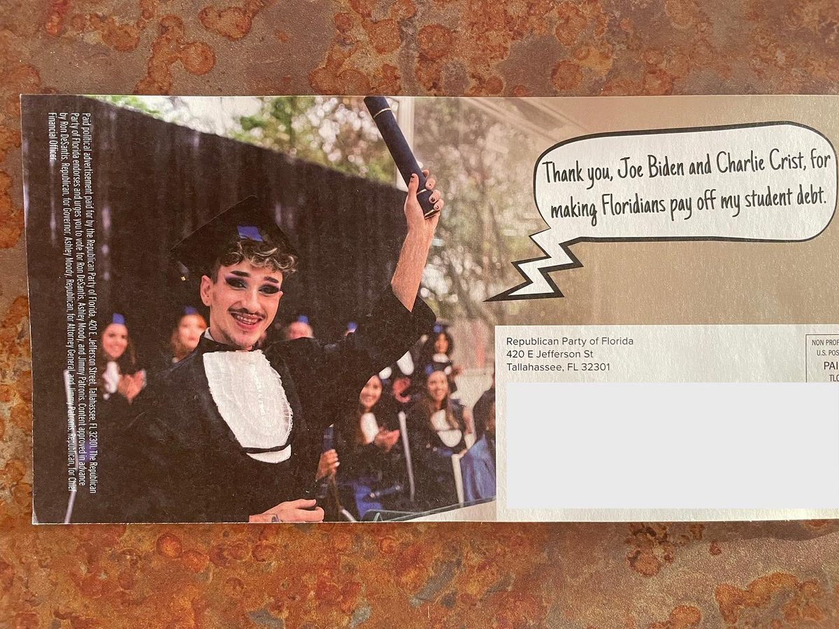 AnnaForFlorida's tweet image. The queerphobia coming out of today’s Republican Party is so sad and disgusting. Their desperation to rebrand President Biden’s student loan debt reform efforts are also pathetic.