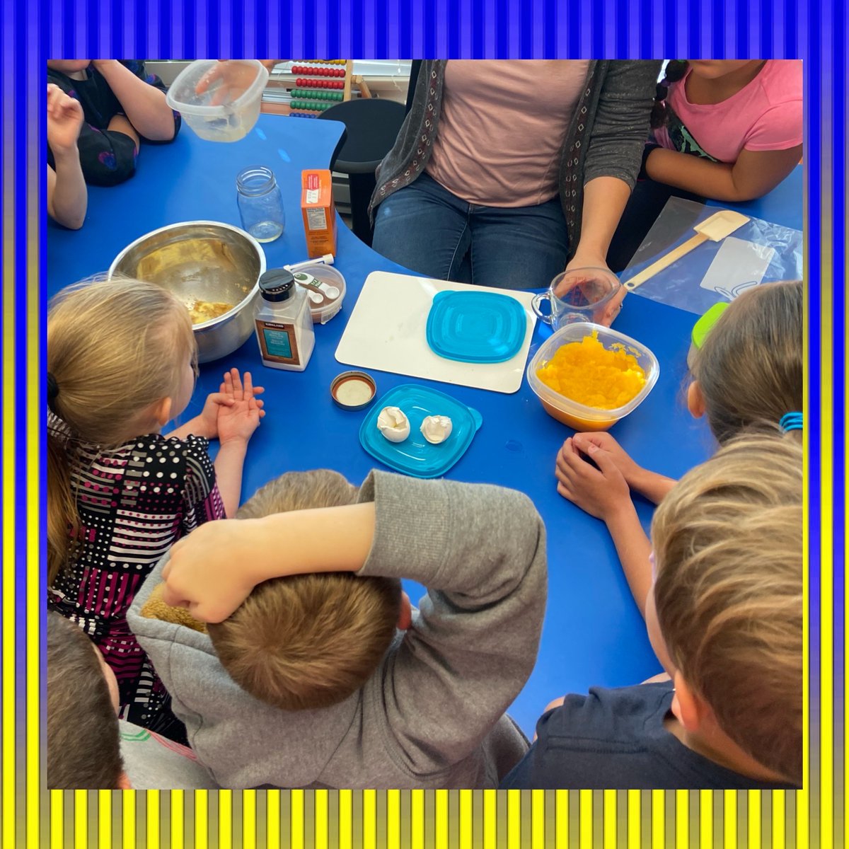 Students enjoying a hands-on lesson!

“We measured ingredients like sugar and eggs to make pumpkin bread. It is baking now!” 

#tvdsb <a href="/TVDSB/">Thames Valley DSB</a>