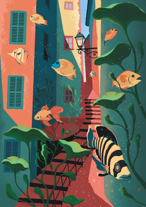 I have some fishy prints in my etsy store.  Check comment  