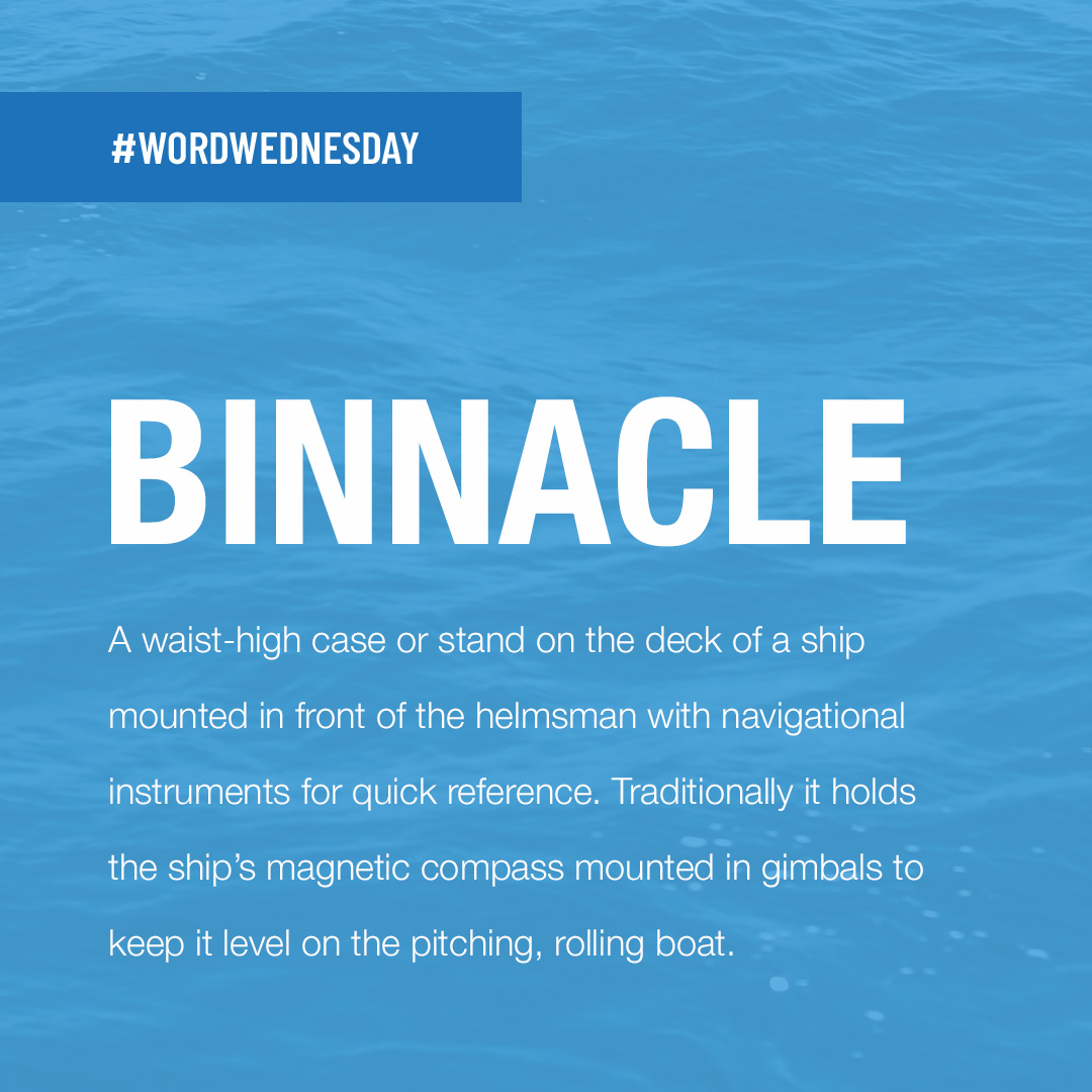 #WordWednesday : BINNACLE
A waist-high case or stand on the deck of a ship mounted in front of the helmsman with navigational instruments for quick reference. 
#NSboatbuildersassociation  #NSBA #NSBoatbuilders #Boatbuilding #Boats  #NovaScotia #CustomBoatBuilders #nsboats