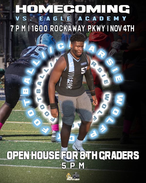 Game Week 8️⃣: 🐺 HOMECOMING vs Eagle Academy!
Come out and see what the excitement is about in the Floss with our School Open House visit at Canarsie High School on Friday Nov 7️⃣!
Open House starts at 5️⃣pm, 🐺 Kickoff at 7️⃣pm!