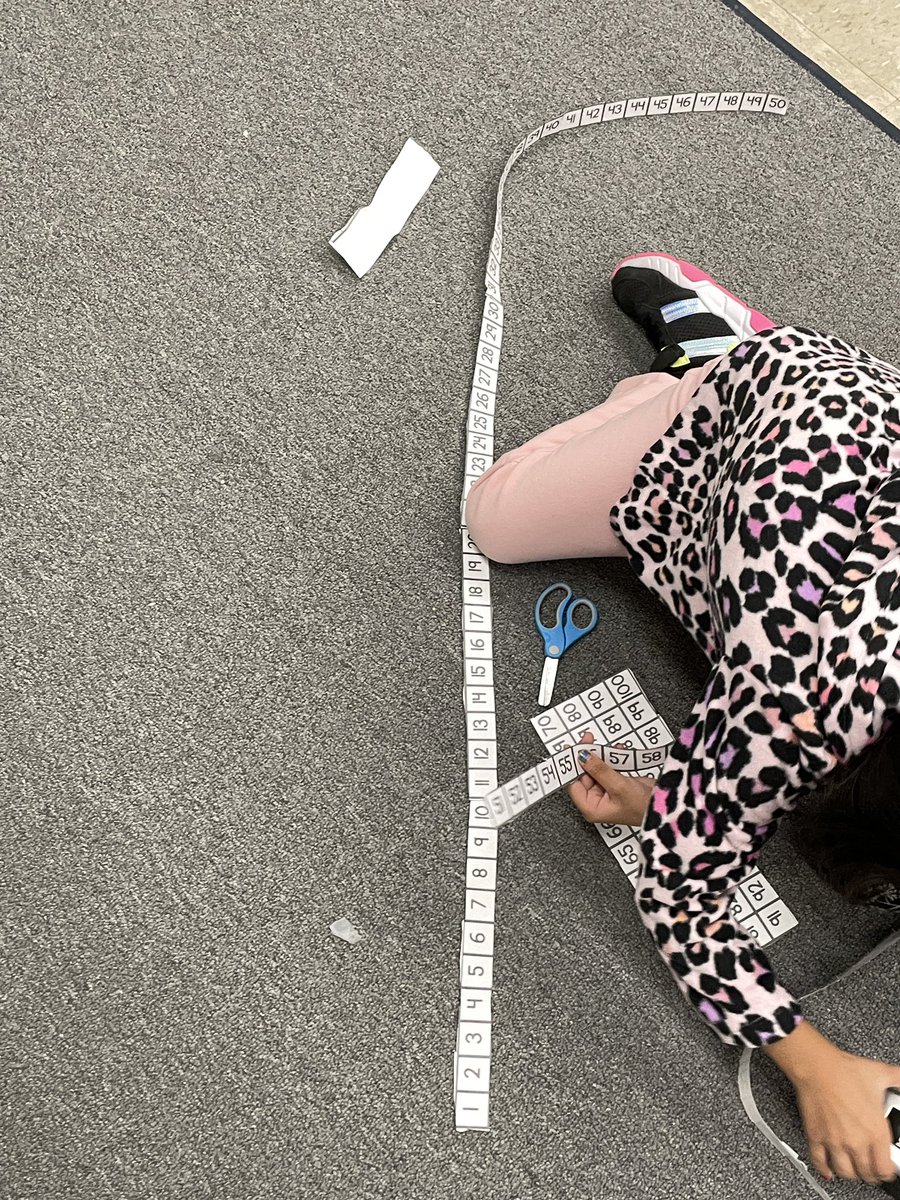 lorijonescbe's tweet photo. Today we are cutting up 100 charts and turning them into number lines! https://t.co/gCYqQ8we1J