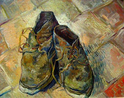 willemish's tweet photo. The notion that a pair of worn shoes can make a #masterpiece is part of the genius of #VanGogh. Vincent found discarded items reminders of their absent owners; useless things bring our fragile lives into focus and with that--- the priceless value of our compassionate care https://t.co/T5rWR6UrsI