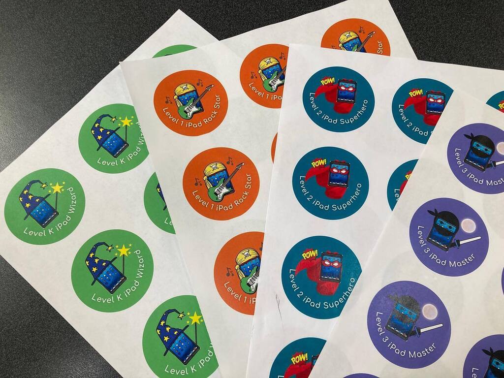 aeslibs's tweet photo. Students have been participating in a 5-lesson iPad course with the librarian. Can’t wait to share these stickers of achievement! Thank you, Canva! @canva @westboroughk12 @mendesjjohn @armstrongparentgroup https://t.co/Nu8PQ3GcV8 https://t.co/TT5ezA28GO
