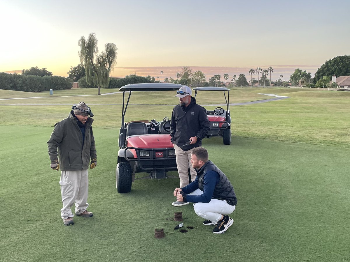 Spend my morning putting in ⁦<a href="/spiio_official/">Spiio</a>⁩ sensors on the #1 tiff tuff Fairway on Alta Mesa GC