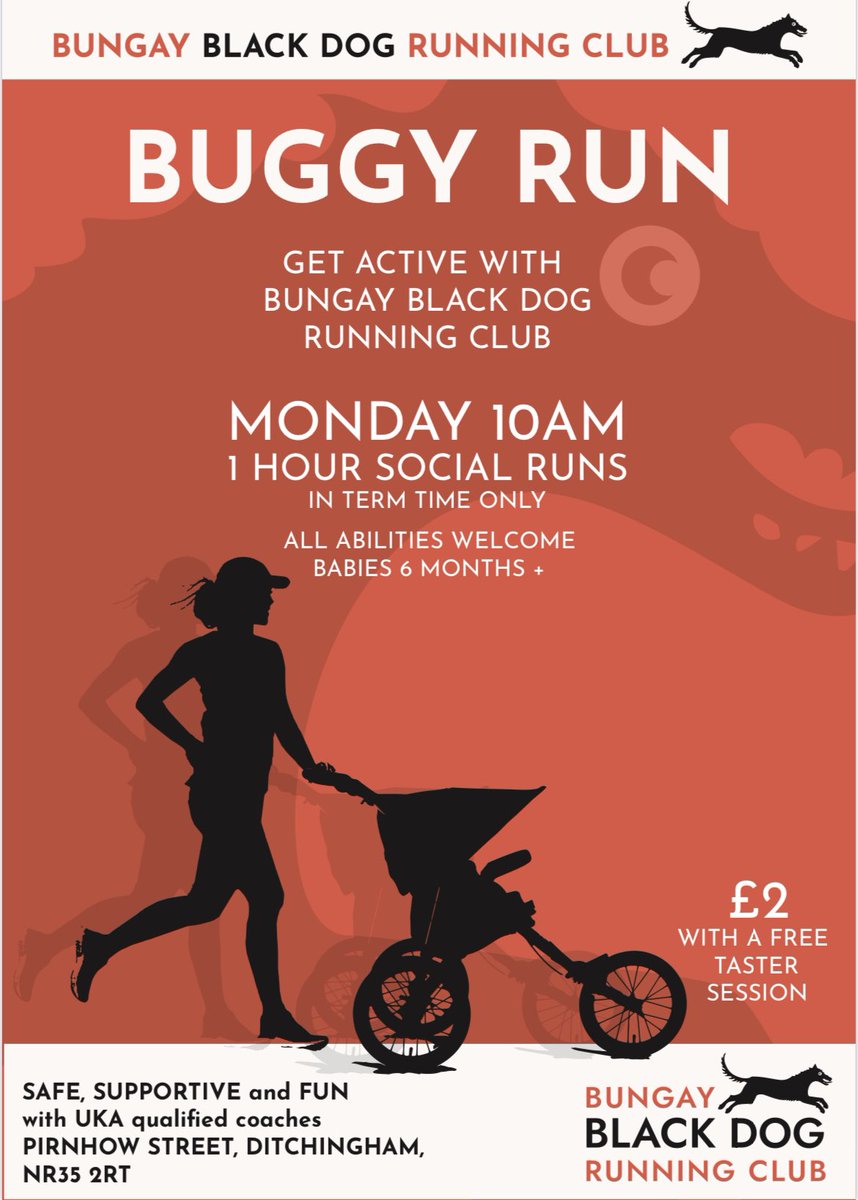 👨‍👧BUGGY RUNS👩‍👦
Starting next Monday 7th November at 10am. We have created a relaxed, welcoming and social group for anyone and everyone.
A great way to socialise, enjoy the fresh air, and have fun. All abilities are catered for, you don't even have to run!