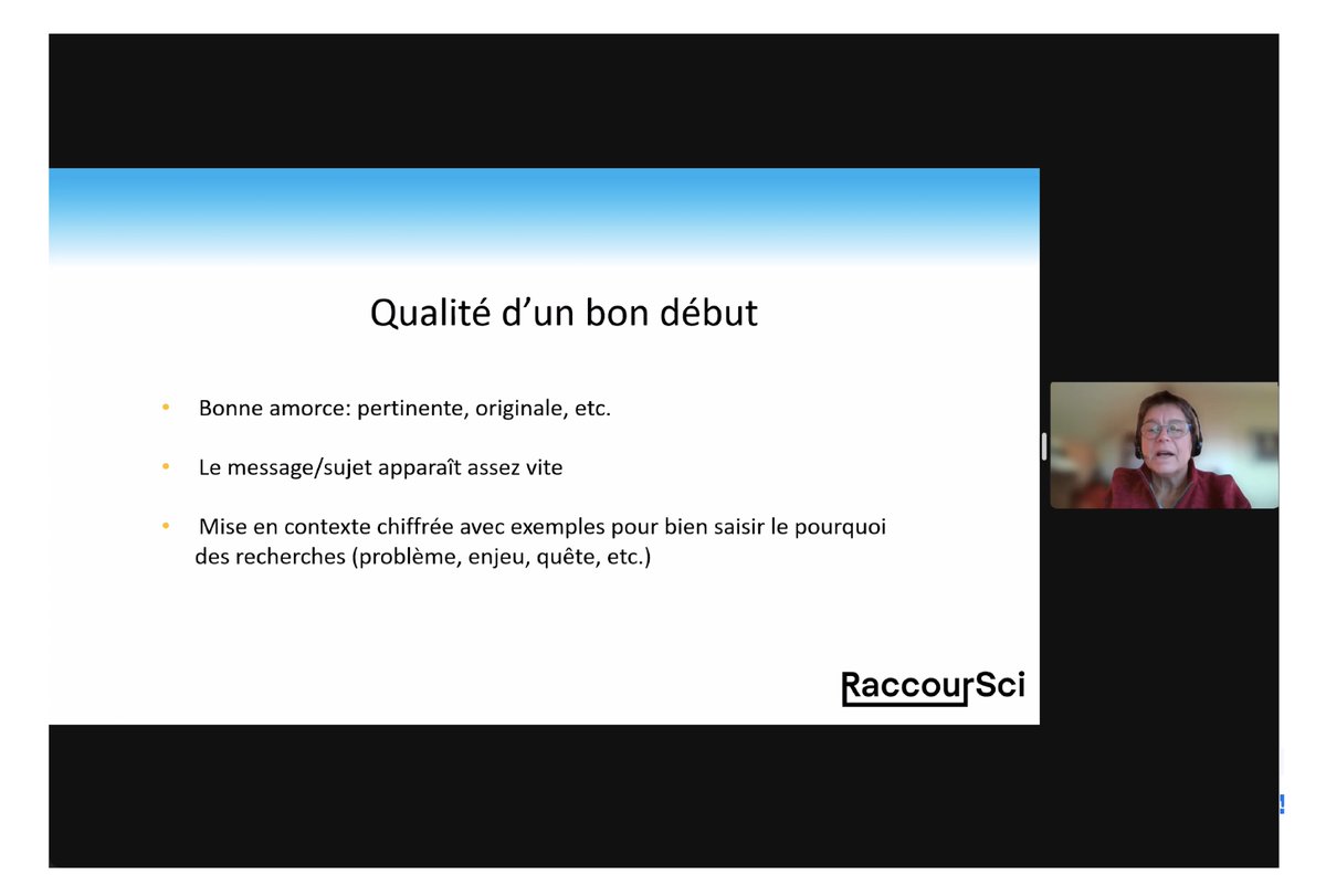 RaccourSci's tweet photo. ☕️ Un café très chaud ce matin avec l'animatrice Sophie Malavoy sur le titre, l’#amorce et la conclusion d’un texte de #vulgarisation scientifique, comme en témoigne le fil de discussion.
🗓️ Prochain #CaféRaccourSci: mercredi 7 déc., à 12h00 GMT
#ComSci | @auf_org | @_Acfas https://t.co/7EFgxDqxug
