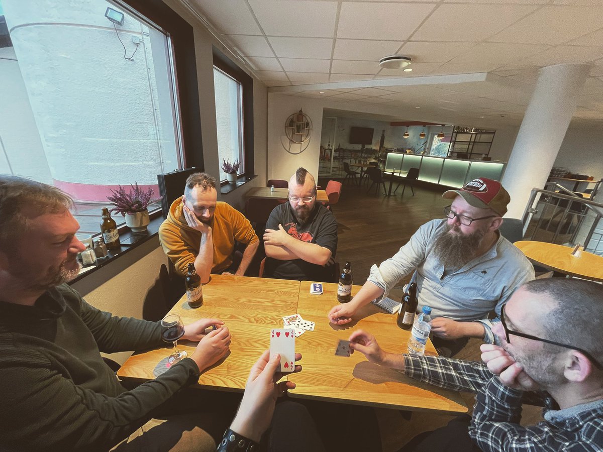 Tour starts tommorrow, we are in Sweden! Playing cards!