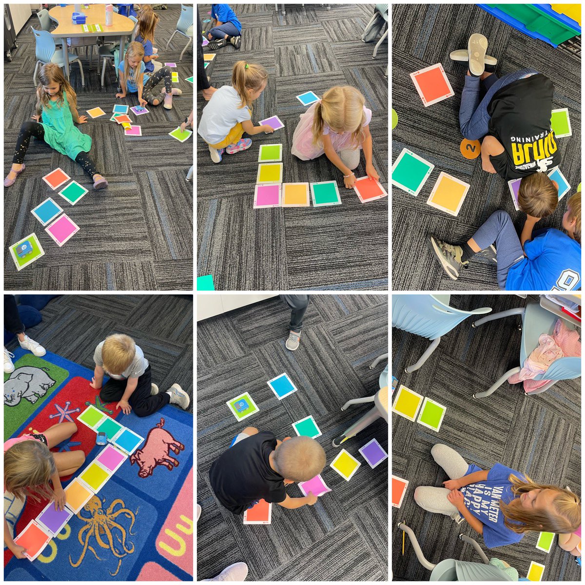 Lots of great paths being coded for the @Sphero Indi’s in Mrs. Wosmansky’s kindergarten room@at @vanmeterschools today. 🤖 #vanmeter #tlchat #coding