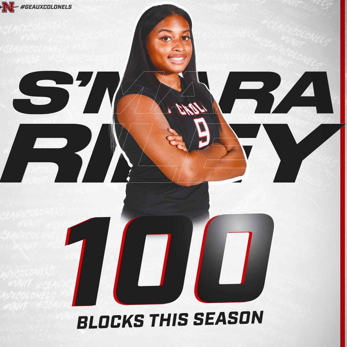 In yesterday's victory at Lamar, S'mara Riley became the first Colonel since Jessica Addicks in 2011 to reach 100 blocks in a season‼️
#GeauxColonels | #NthistogetHER