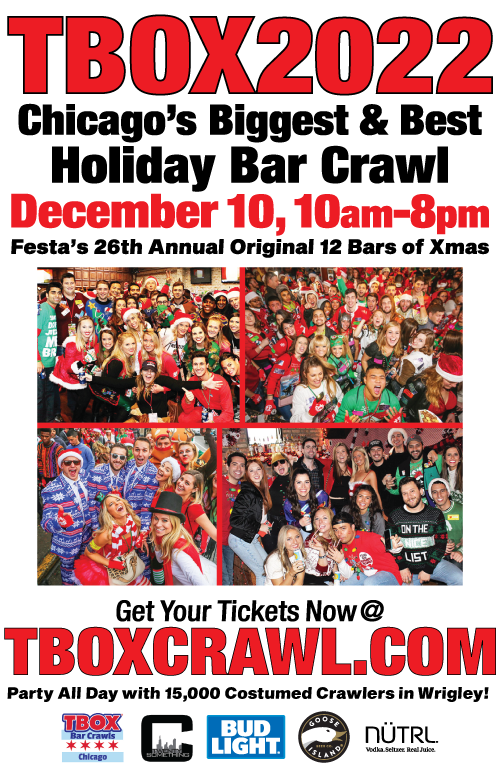 TBOXBarCrawls's tweet photo. #TBOX2022 is just 38 Days Away - December 10 in #Wrigleyville #Chicago - Sign up now @ https://t.co/IZ2oKOe4BY - tix are selling fast so get yours! Festa's 26th Annual ORIGINAL #12BarsofXmas #Holiday #BarCrawl - #ChicagoEvents #ChicagoFun #BreakingNews #chicagobeer #chicagofests https://t.co/wwLyGW00tK