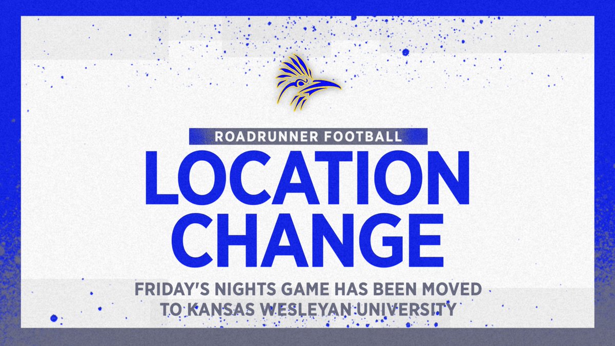 UPDATE: Friday night's game against SE of Saline will be played at Kansas Wesleyan University in Salina. Game time is still 7pm.