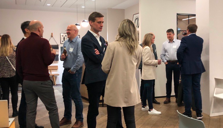 GBGplc's tweet photo. Here @ThinkRiseGlobal, the room is filling up for our #MissingCryptoQueen event with @JamieJBartlett and our guest panel of #crypto experts including @petermccormack, @amber_ghaddar, @GetCoinJar and @AlexBatlin #GBGcryptoLIVE #HomeOfFinTech #Buildtrust https://t.co/ow76A4eoAR