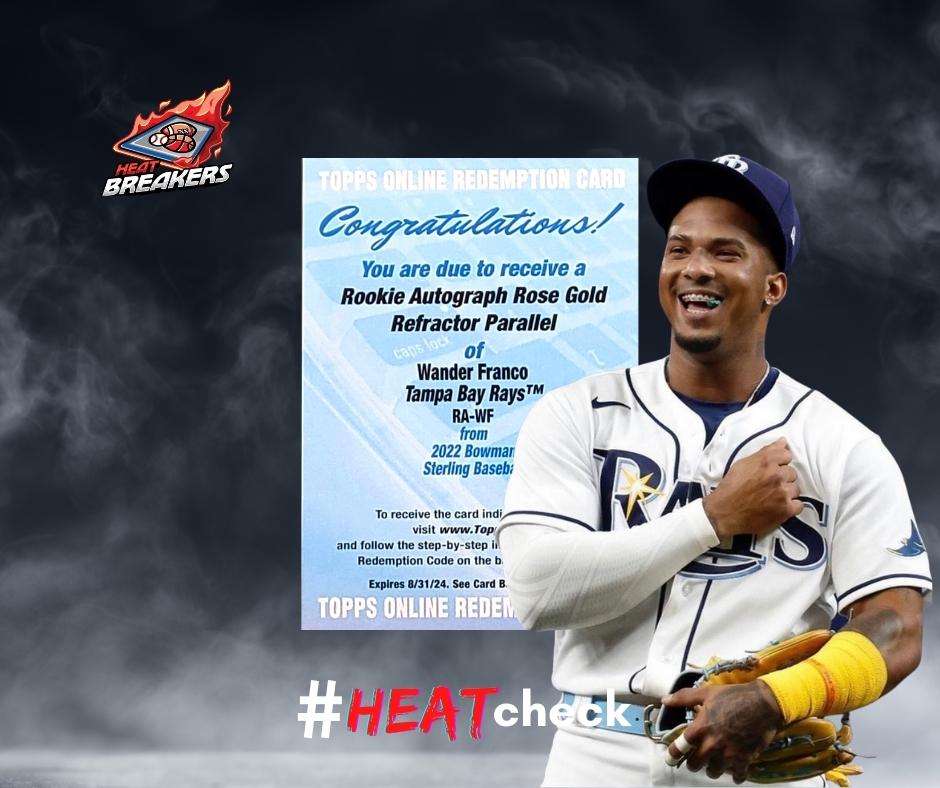 theheatbreakers's tweet photo. The BIGGEST hit of the night from the 2022 MLB Bowman Sterling Half Case Break, a Rose Gold Refractor Auto Redemption /15 of WANDER FRANCO of the Tampa Bay Rays! WOW, congrats!
#theheatbreakers #heatbreakers #topps #bowman #cardflex #tampabay #rays #rosegold #auto #wanderfranco https://t.co/wN4rdecUCC
