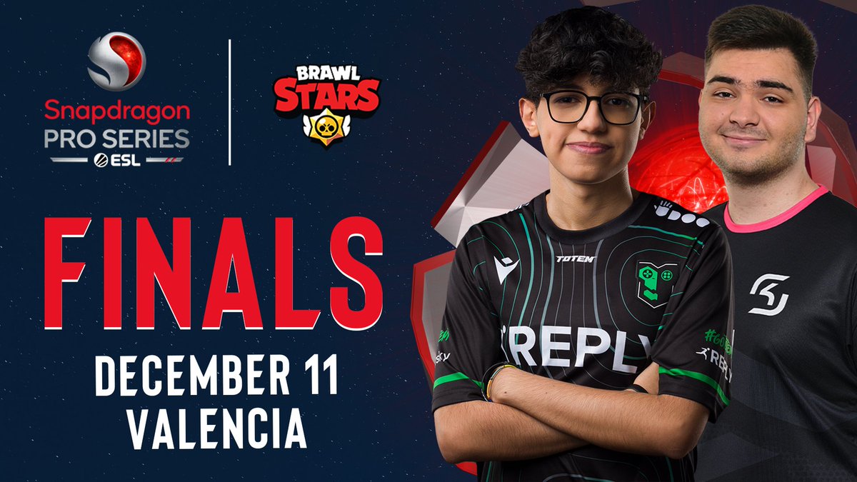 🇪🇸 Get ready Valencia! 🇪🇸

We're coming to you next month for the Snapdragon Mobile Challenge EUR&amp;MENA Season 2 Finals!

🕚 December 11th
📋  4 teams, double-elimination bracket
💵 $38,000 and 2220 Masters Points

#SnapdragonProSeries <a href="/Brawl_esports/">Brawl Stars Esports</a>