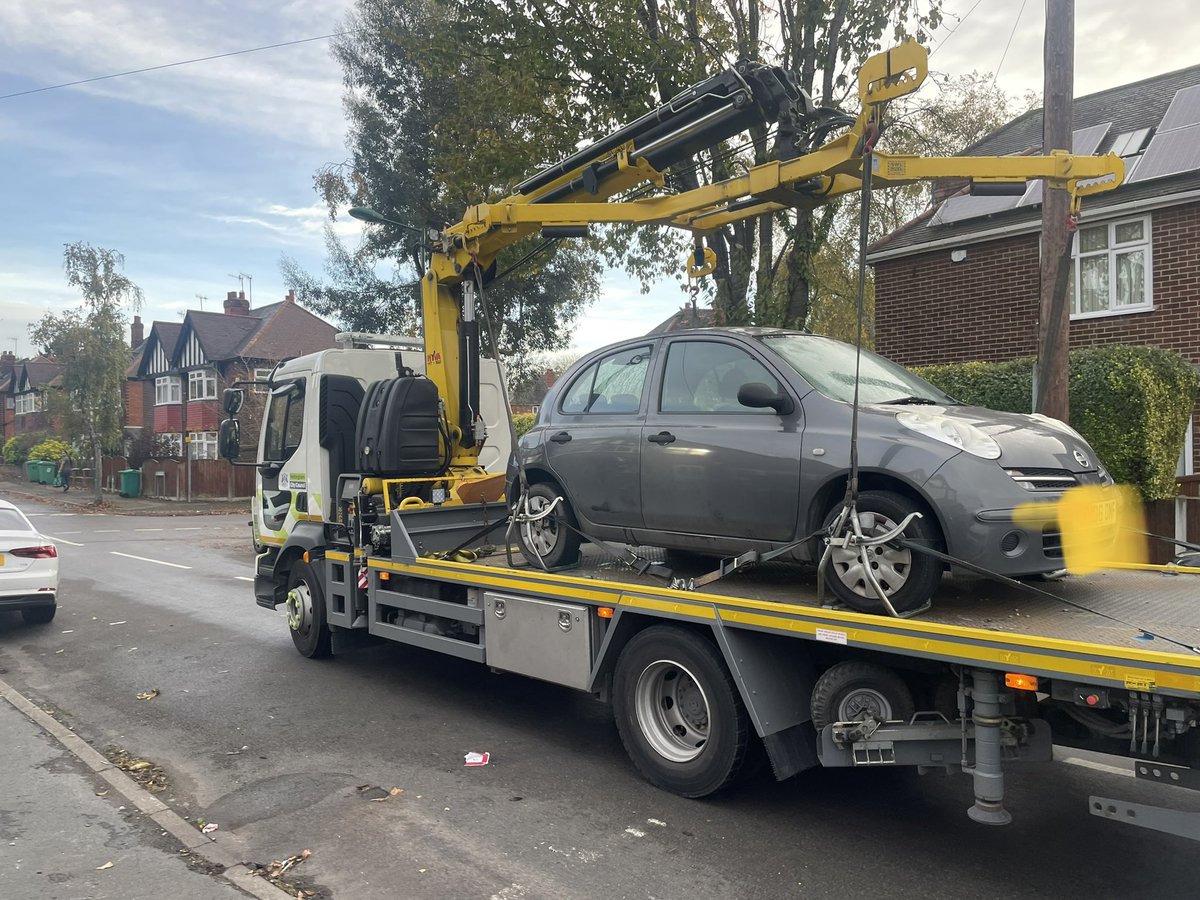 CP_VehiclePound's tweet photo. Another vehicle found by the team on Malton Road @MyBasford with No Tax or MOT, enforced &amp; removed this morning https://t.co/sqYLy4OdLn