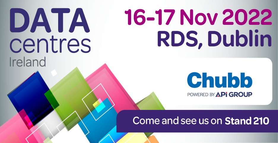 Our team will be at <a href="/datacentresire/">DataCentres Ireland</a> on 16-17 Nov.  Meet us at stand 210 to discuss how we can help you protect your data centre. 

📅 Register today: bit.ly/3EfISB4

#datacentres #datacentresireland #exhibition #chubbfs #DCI22