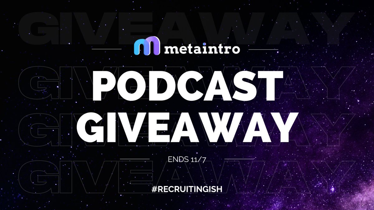 💸 USD Giveaway Alert 🎉

<a href="/metaintro/">metaintro</a> is launching Recruiting(ish) - a podcast interviewing hiring managers in web3, asking all of the questions you should have asked in your last interview.

We're giving away 5 CASH prizes. Here are the details 👇🧵