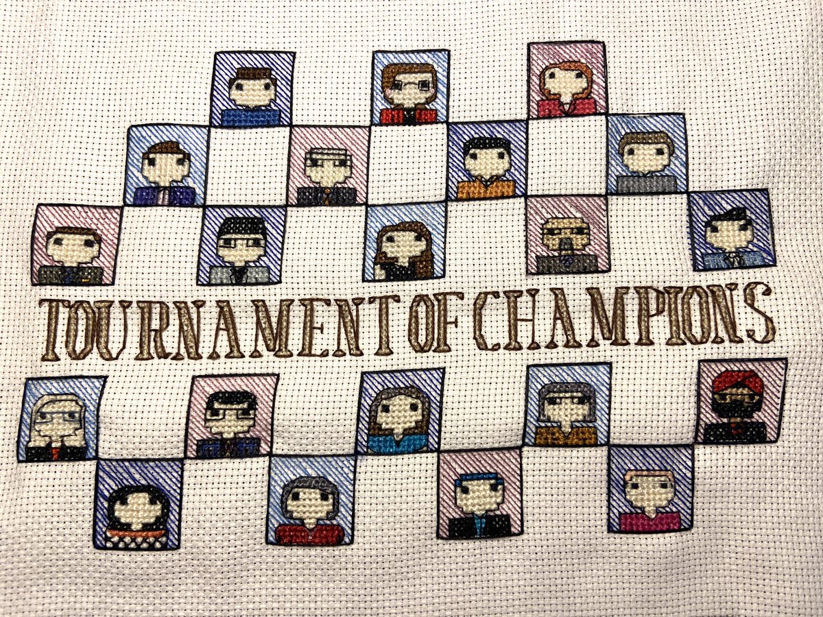 potterpants212's tweet photo. Couple of days late, but it’s finally finished!

The Tournament of Champions is one of the best times of the season, and this year’s is no exception!

It’s been so fun thus far! Can’t wait for the remaining matches!! #Jeopardy #JeopardyToC https://t.co/bqVps32FpK