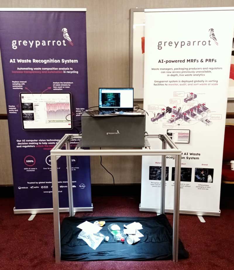 greyparrotai's tweet photo. Greyparrot is at the @letsrecycle #MRF & Markets conference today! Make sure to visit our stand and say hello, or catch our panel debate with @RegenWaste, SLR Consulting and Miro Logistics at 15:40. Can’t make it to #MRFconf? Book a demo here 👉 https://t.co/oTH7Qyrl9O https://t.co/gGndXqidLB