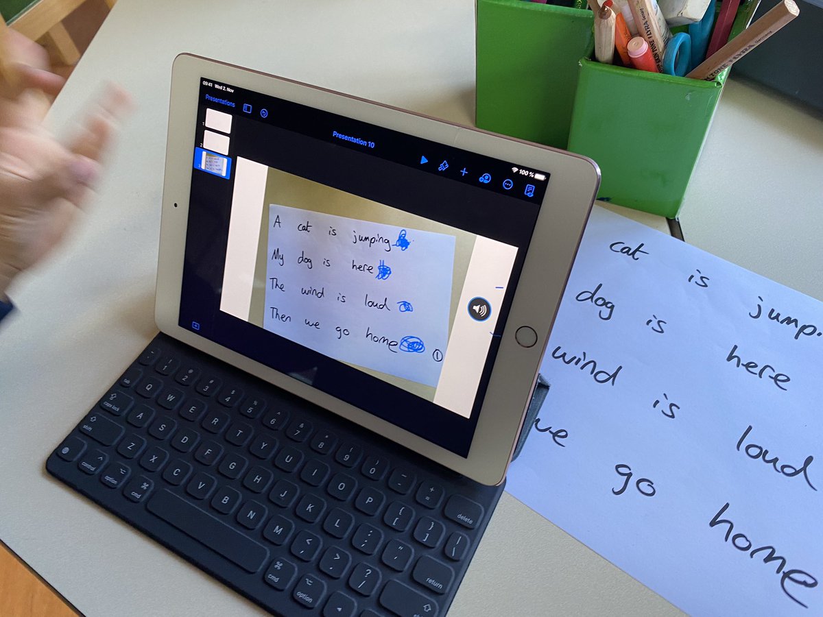 Love using Keynote to teach about punctuation. Y1 Students used mark up and voice recorder today! #appleeducommunity <a href="/AppleEDU/">Apple Education</a>