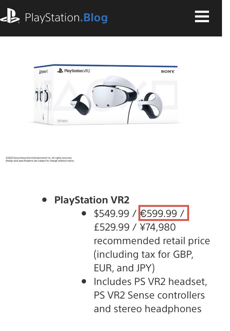 astaranx's tweet photo. The PSVR2 will cost 600€ for Europe.
#Sony #PSVR2 #4thePayers https://t.co/O4gPVbr4Rt