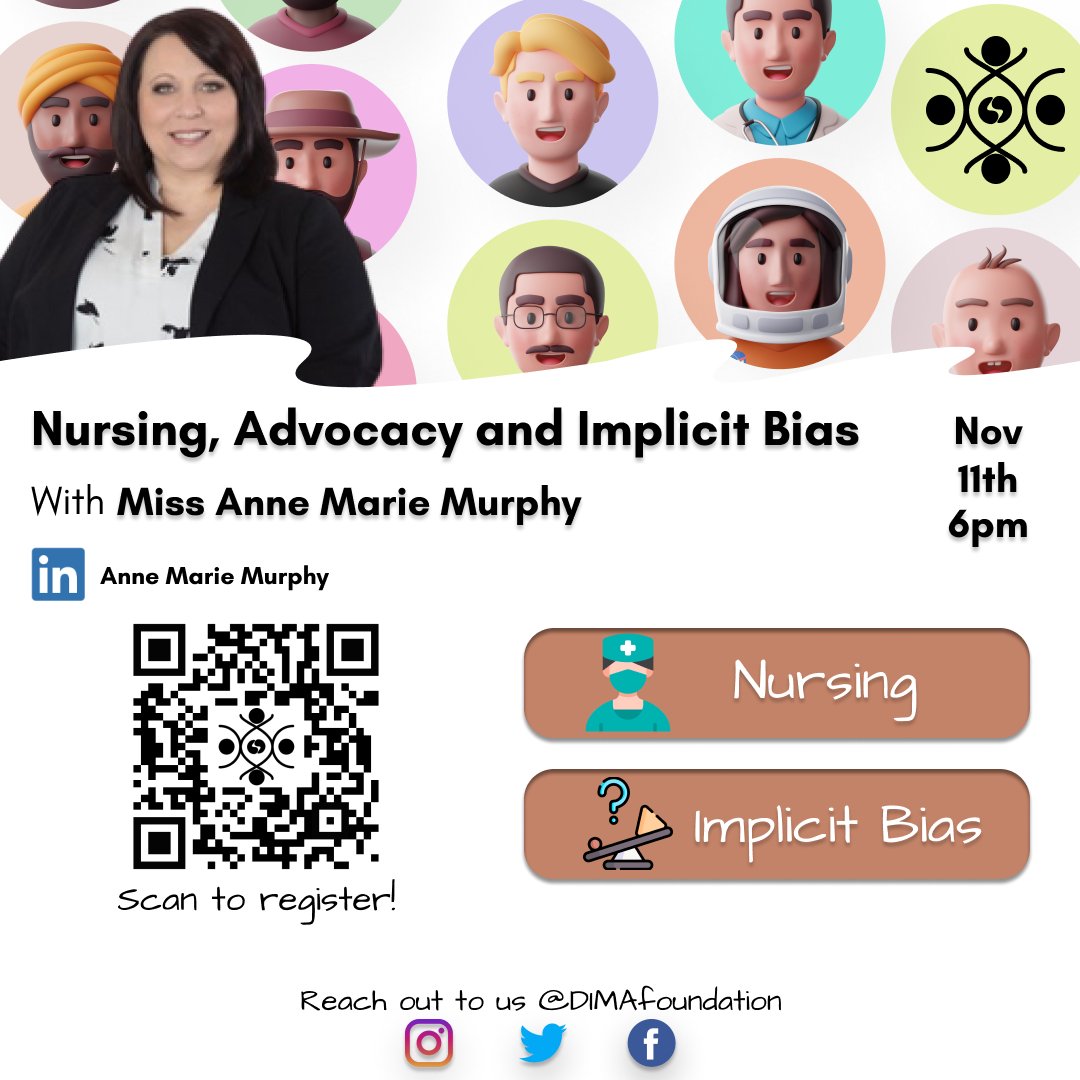 Bias-driven discriminatory practices are still seen in healthcare settings. Our next guest speaker, Anne Marie Murphy, MSM, MSN, RN (she/her) will be talking about her experiences working on implicit bias, as an advocate and nurse. 

Register with the QR code or link in the bio.