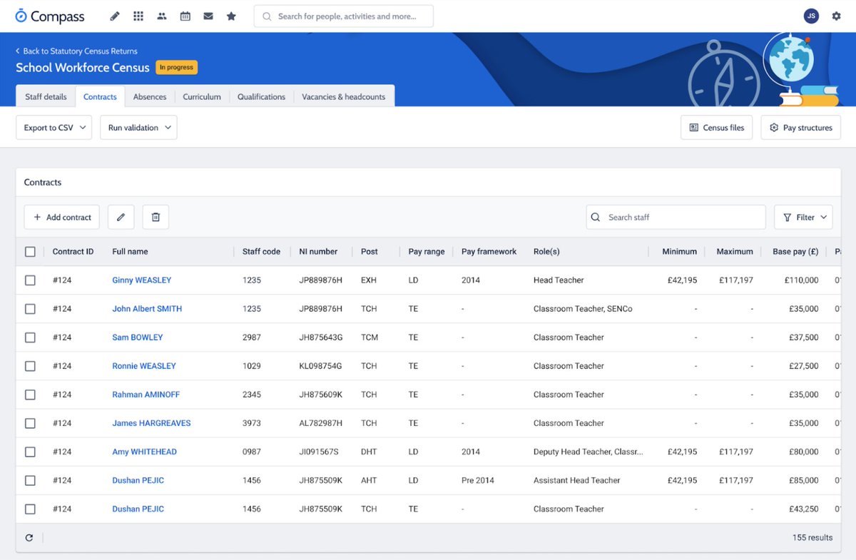 CompassMIS's tweet image. It's #SchoolWorkforceCensus tomorrow! 😱

We know #Census can be a huge stressor on #ukschools, so we created a module that's hassle free &amp;amp; user friendly.

Don't believe us? Here's a sneak peak of what Census looks like in Compass MIS 👀 🤩

Chat with us: bit.ly/3BeqLsi