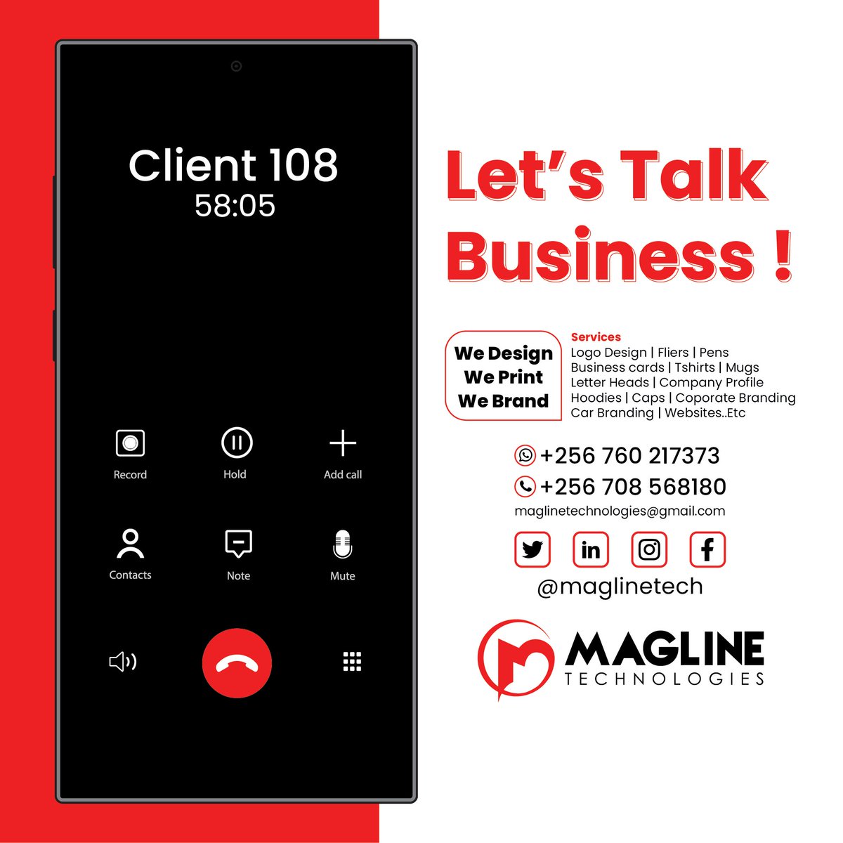 maglinetech's tweet photo. Let’s talk Business. We help you create a brand identity that is unique and memorable.
#Branding #talk #business #branding https://t.co/LsJQjFJ9CT