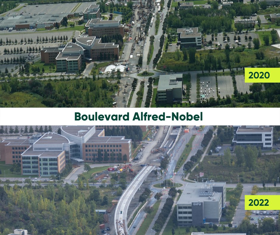 REM - Réseau express métropolitain (@remgrandmtl) on Twitter photo Évolution de quelques chantiers du REM de 2020 à aujourd'hui⏱️ #REMmtl Évolution de quelques chantiers du REM de 2020 à aujourd'hui⏱️ #REMmtl
