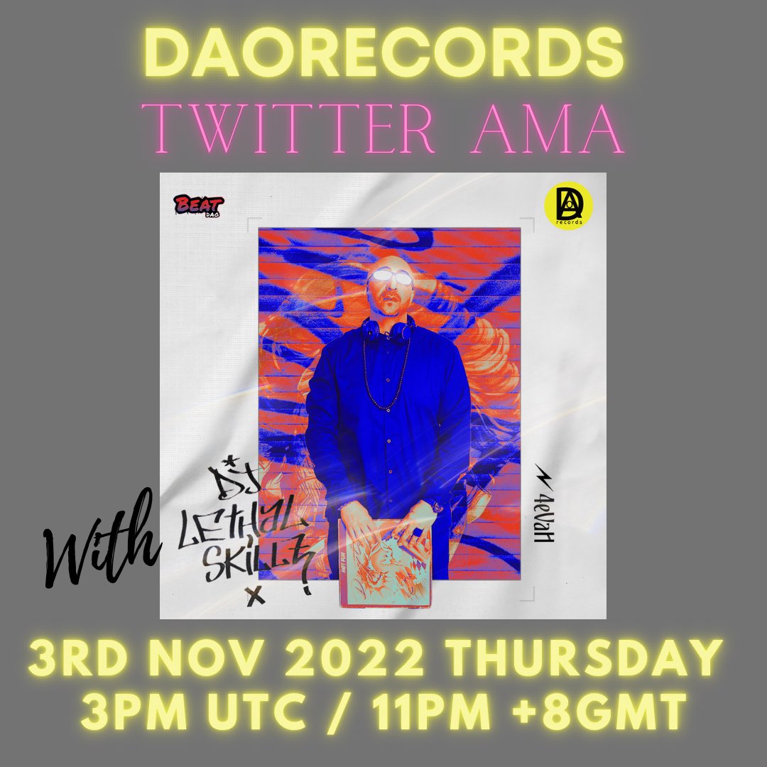 DAOrecords_'s tweet photo. 🎚️💿🎛️💿🎚️
Coming in hot in 24 hours, DAOrecords AMA with @djlethalskillz hosted by @vandigital
https://t.co/iKzje7OuVl
#daorecords #beatdao #nearhub #fonoroot #NFT #musicnft #nftdrop #nearprotocol #blockchain #web3 #metaverse #nearcon #hiphopnft #twitter @beatdaonear https://t.co/5IeqDvY8oD