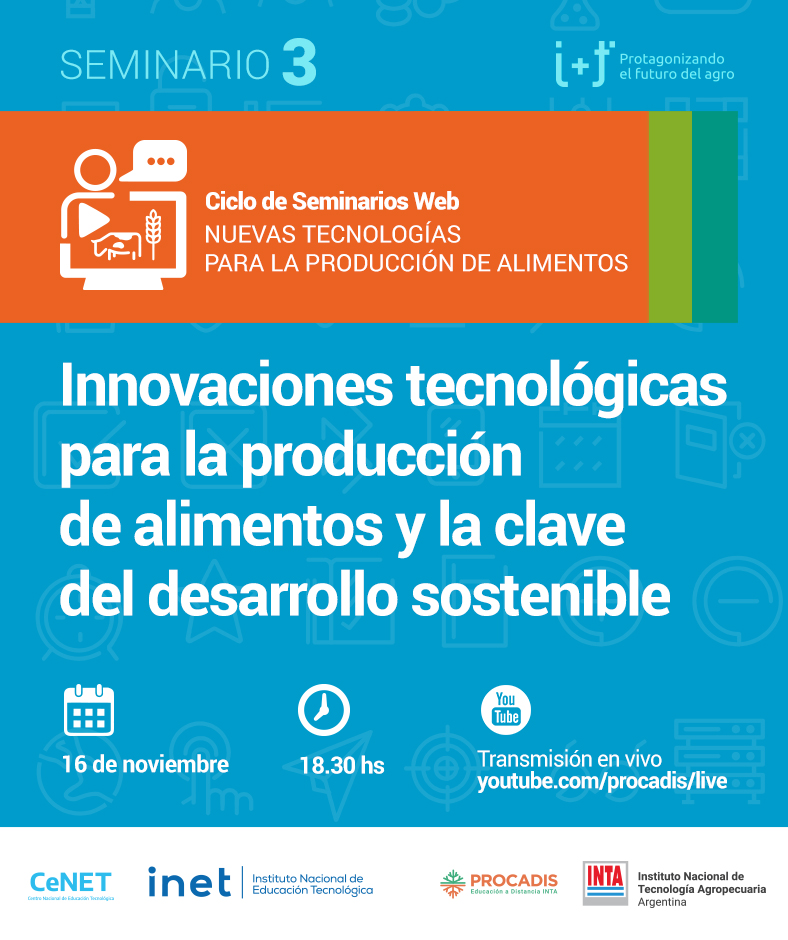 intaprocadis's tweet photo. Ciclo de seminarios web, “Innovaciones tecnológicas para la producción de alimentos y la clave del desarrollo sostenible”
🗓 16/11 - 18.30 a 20.30h
🤓 Libre y gratuito
🎥 En vivo por YouTube https://t.co/joOFwWa8o0
#PROCADIS
Organizado entre CeNET–INET e INTA https://t.co/FQv1n5DCSk
