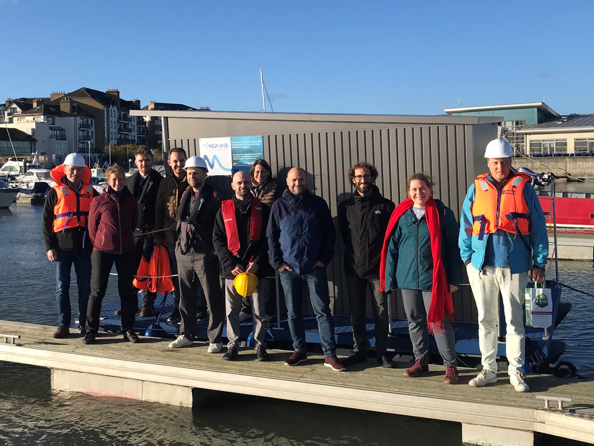 A really interesting visit to Dublin hosted by @DCUWater, where the project team went to Malahide 🌊to see the new test platform for monitoring biofouling over the coming months.

We also mapped out the work to be done on improving #tidalpower in this final year of NEMMO!💪