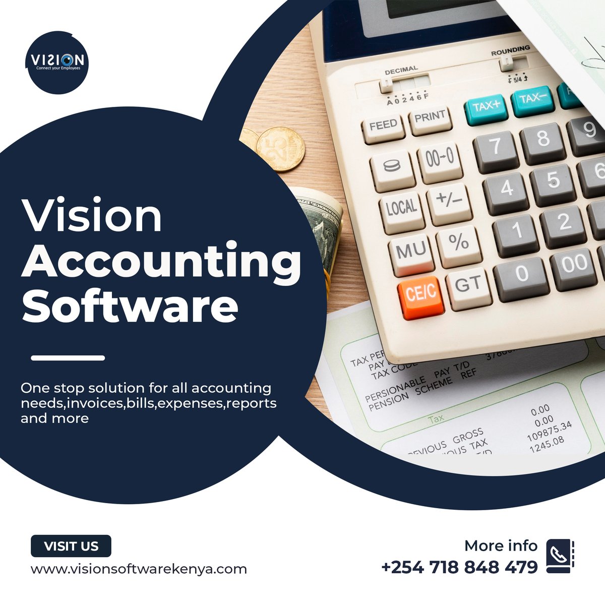 visionsoftware_'s tweet image. Are you a business owner looking for a solution to help you connect and manage your employees?
The Vision Payroll software is the solution to your issues helping you keep track of invoices,expenses,employee reports,bills and many more.