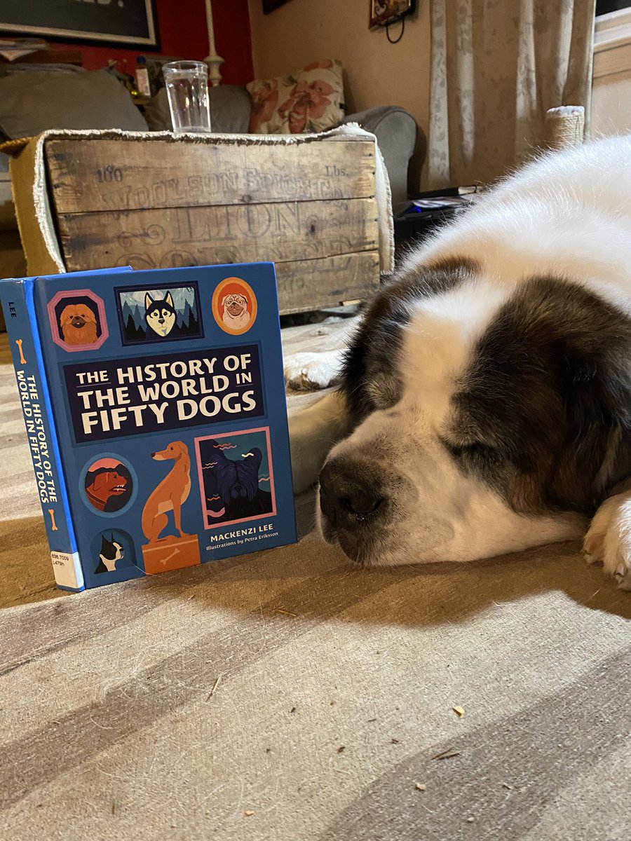 KristenFrame1's tweet photo. Mackenzie Lee’s “The History of the World in Fifty Dogs,” neglected to mention either me or Vincent. I must write the editor. An otherwise fine book, available at your library library. #readtoyourdog #PrincessVictoria #DogsofTwittter #AdoptDontShop #FurryTales #columbuslibrary https://t.co/eiW1S4smN7