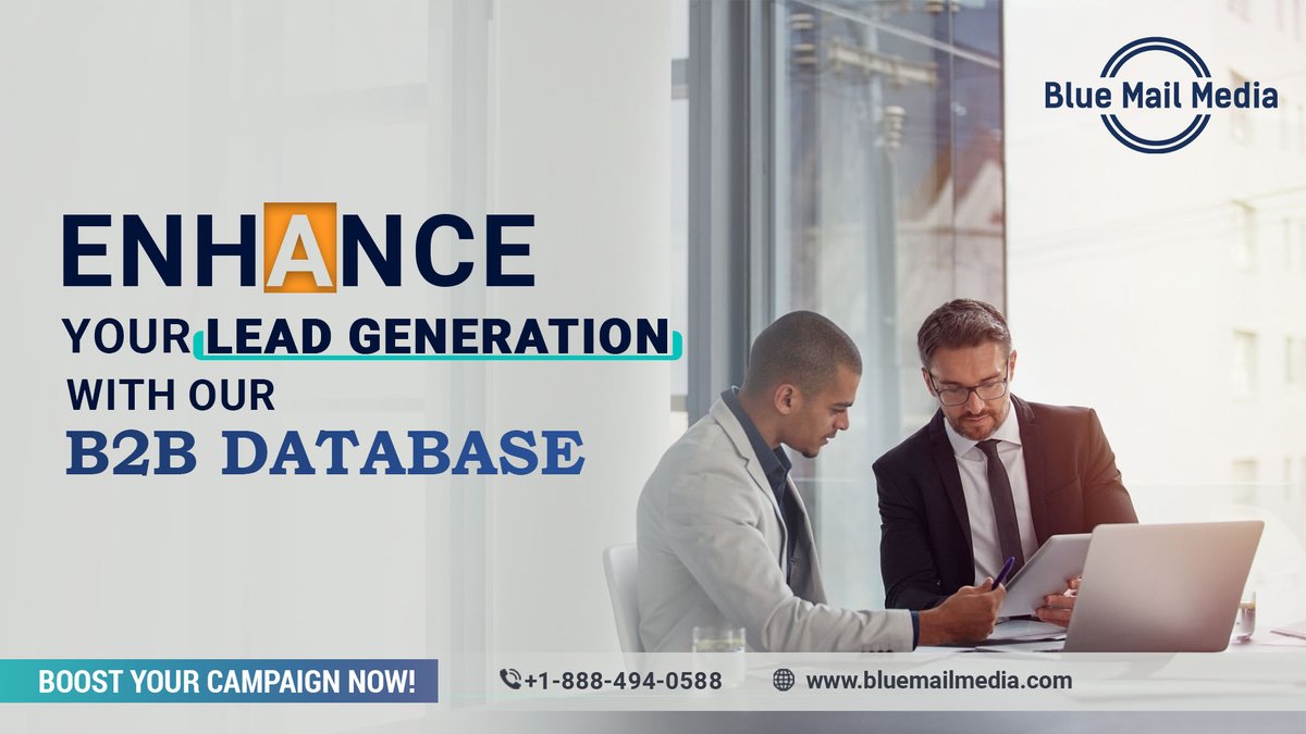 "Take Advantage of Our #B2B Database to Improve #LeadGeneration
Boost your #Marketing immediately!
Contact us here : bluemailmedia.com/b2b-mailing-li…"

#B2BEmaillist #B2Bleadgeneration #Marketingstrategy #B2BDataBase #BusinessLeads #BlueMailMedia #AccurateLeads