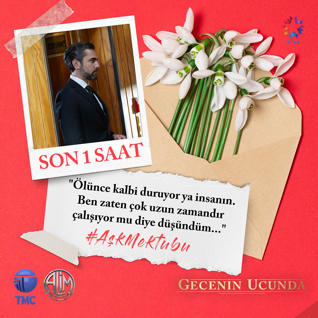 “Ölünce kalbi duruyor ya insanın. Ben zaten çok uzun zamandır çalışıyor mu diye düşündüm…” Kazım’ın mektubunda yazanları öğrenmek için son 1 saat ⏰ #AşkMektubu etiketiyle yorumlarınızı bekliyoruz. #GeceninUcunda @tmcfilm @alimyapim @startv @kadirdogulu