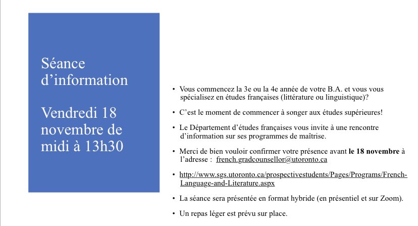 Department of French, University of Toronto tweet media