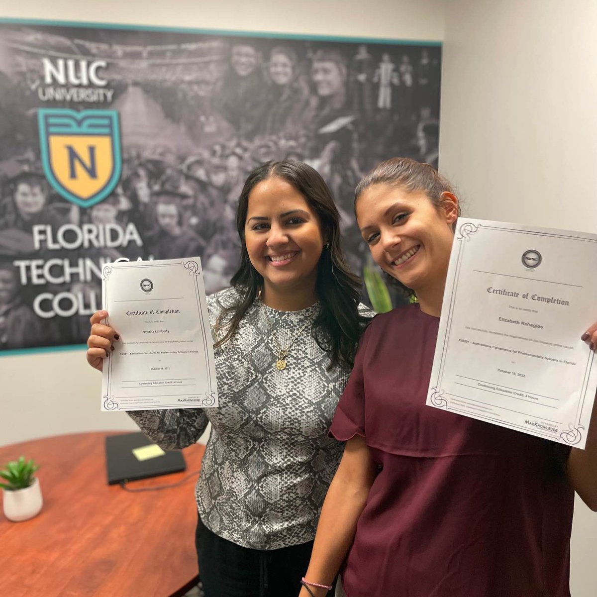 FTCcollege's tweet image. Congrats to Tampa’s newest members of the FTC admissions Team who  are now Florida Association of Postsecondary Schools and Colleges (FAPSC) compliant and ready to help students! 

(Left to Right): Viviana Lamberty and Elizabeth Kehagias.

#FloridaTechnicalCollege #FAPSC #TampaFL