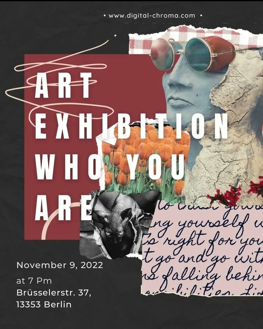 Who you are?
Who are you? 
Who am I?

Some of my paintings related to those questions are a part of the exhibition "Who you are" in the Chroma art gallery in
Brüsselerstr 37,
13353 Berlin
9.11. 7pm