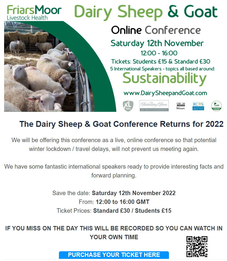 Dairy Sheep & Goat Conference (@dsandgc) on Twitter photo Dairy Sheep & Goat Conference - LIVE Online - aimed at producers, processors, vets & all industry suppliers.
Speakers Inc: @DrDowhittle <a href="/PhillipaFarmVet/">Phillipa Page</a> @CabritoGoatMeat <a href="/Ceva_UK/">Ceva Animal Health</a> <a href="/renzovet_79/">Renzo Di Florio</a> <a href="/Piet/">T</a>.Vallem <a href="/alonyvet/">Yoav Alony-Gilboa</a>
Book your tickets here: dsg.heysummit.com Dairy Sheep & Goat Conference - LIVE Online - aimed at producers, processors, vets & all industry suppliers.
Speakers Inc: @DrDowhittle <a href="/PhillipaFarmVet/">Phillipa Page</a> @CabritoGoatMeat <a href="/Ceva_UK/">Ceva Animal Health</a> <a href="/renzovet_79/">Renzo Di Florio</a> <a href="/Piet/">T</a>.Vallem <a href="/alonyvet/">Yoav Alony-Gilboa</a>
Book your tickets here: dsg.heysummit.com