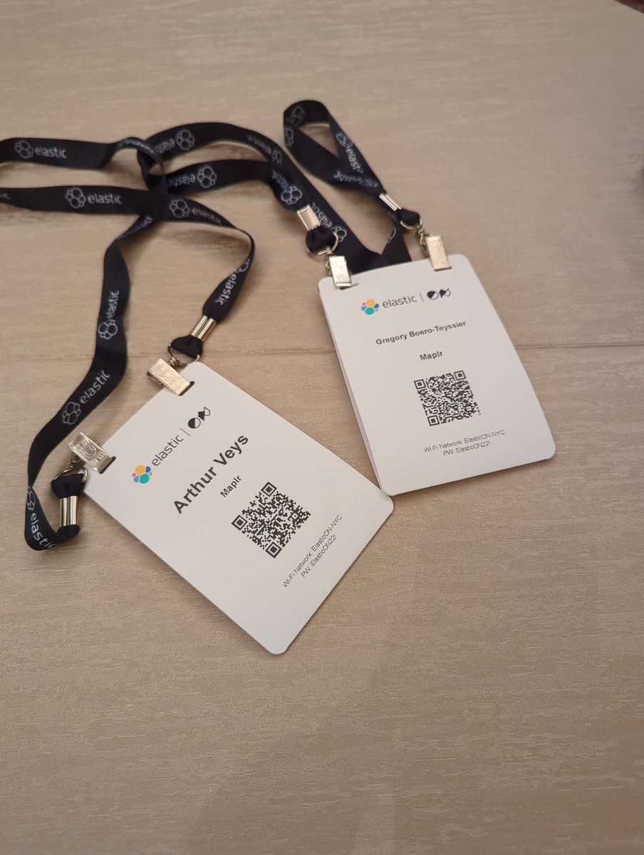 Arthur et Grégory sont à l’évènement <a href="/elastic/">Elastic</a> ON à New York 🇺🇸

Si vous voyez passer le logo <a href="/Maplrco/">Maplr</a>, c’est eux 😃👋🏻 

On a hâte qu’ils nous racontent tout à leur retour 🙂 

#tech #techlead #elasticsearch