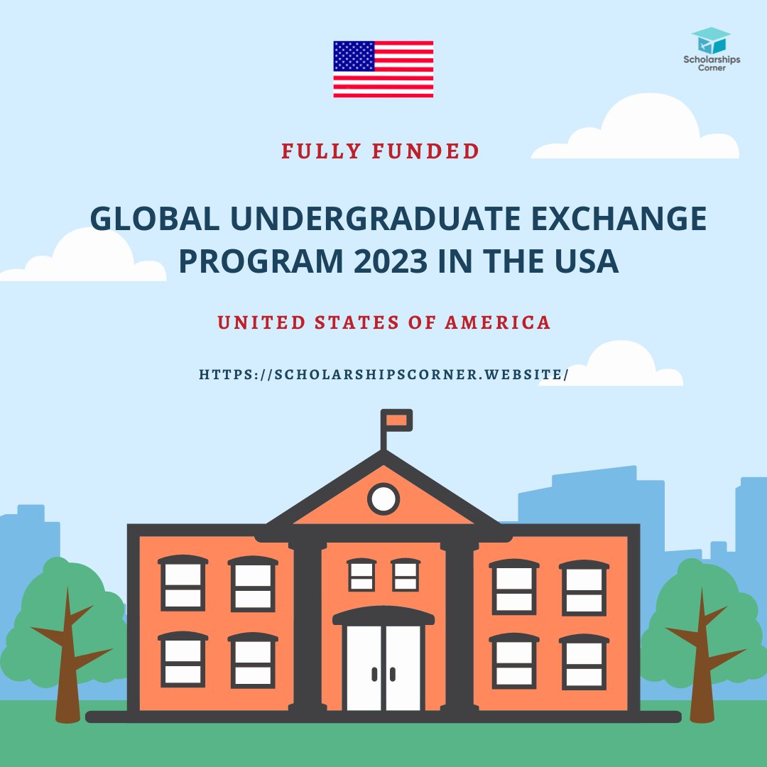 scholar_corner's tweet photo. Global Undergraduate Exchange Program in the USA 2023 | Fully Funded Cultural Exchange Program

Global UGRAD is open to all academic fields of study.

Link: https://t.co/SsQ9BoeMcN

Deadline: December 15, 2022.

#ScholarshipsCorner #exchangeporgram #ExchangesAre #usa #UGRAD https://t.co/nusW5uK71m